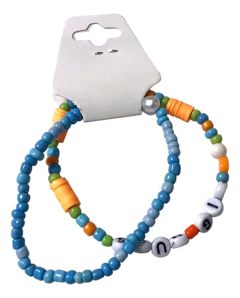 Handmade Summer Sky and Sunset Beaded Bracelets, Youth/Teen Jewelry, Novelty Bracelet, Boho-chic