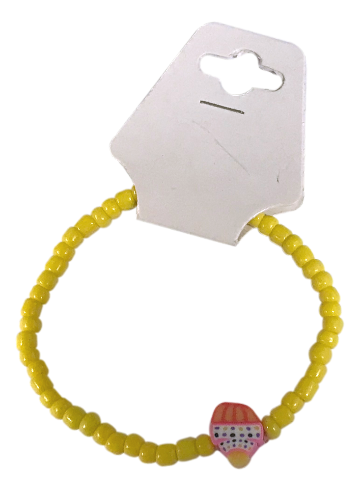 Handmade Bright Yellow Beaded Bracelet, Novelty Jewelry