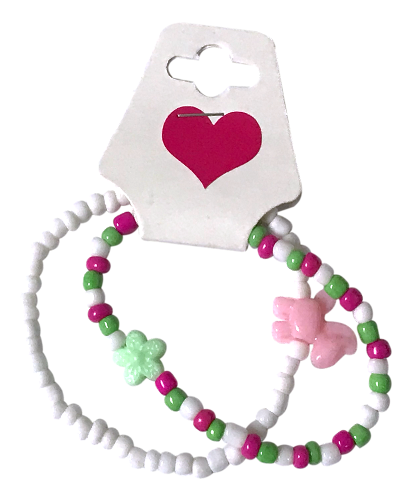 Handmade Blossom and Horse Charm Beaded Bracelets, Teen Jewelry, Novelty Bracelet