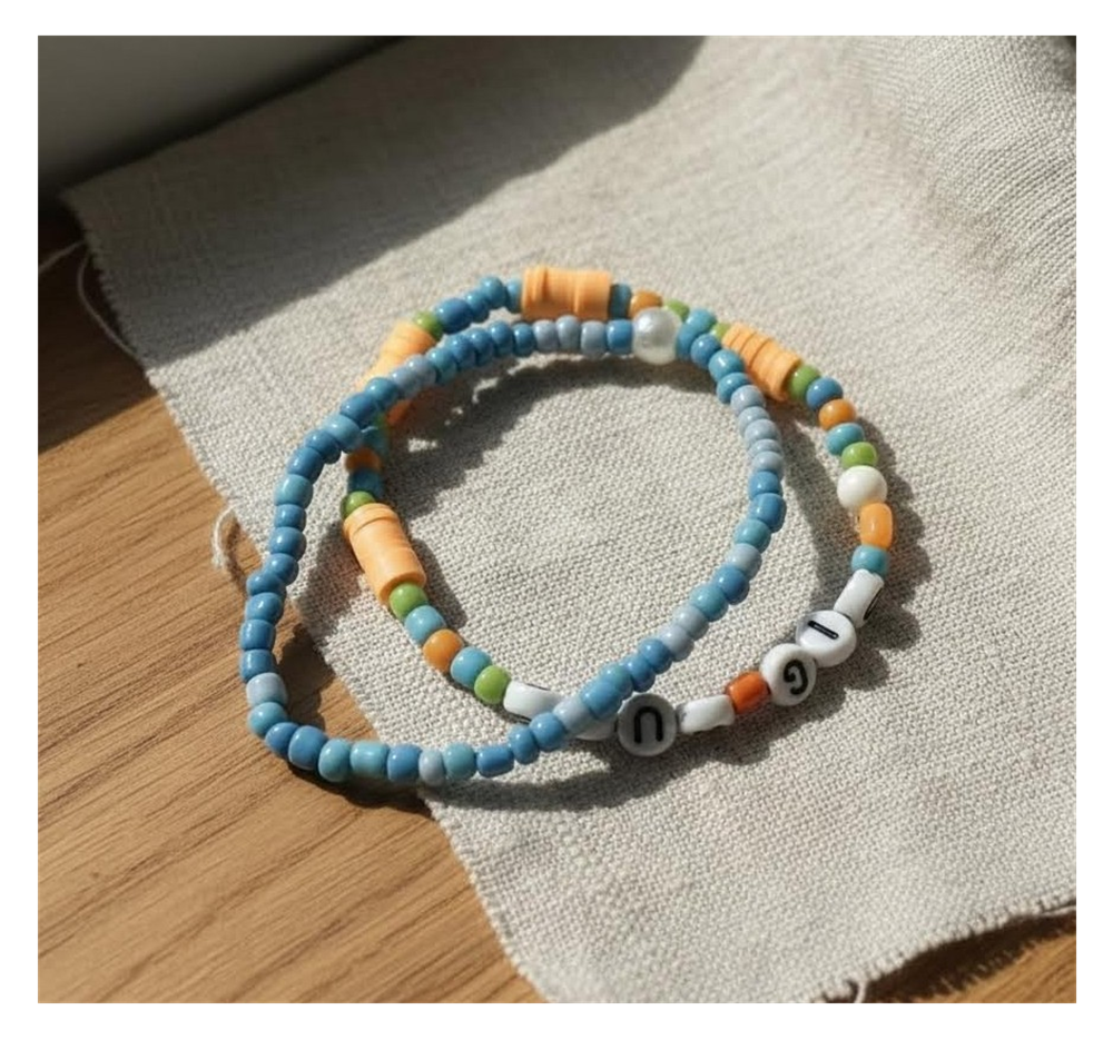 Handmade Summer Sky and Sunset Beaded Bracelets, Youth/Teen Jewelry, Novelty Bracelet, Boho-chic