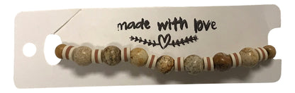 Beaded bracelet on a 'made with love' card