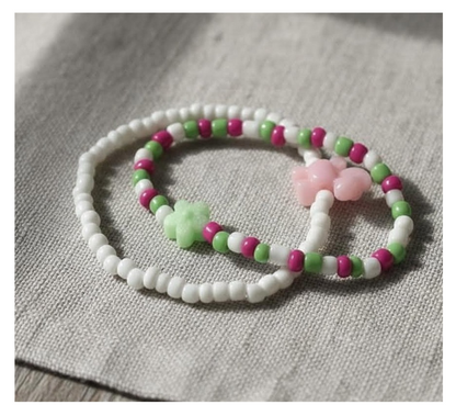 Handmade Blossom and Horse Charm Beaded Bracelets, Teen Jewelry, Novelty Bracelet
