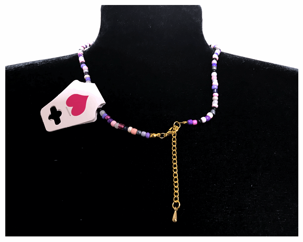 Handcrafted Lavender Caost Starfish and Pearl Necklace, Metal-Plated Clasp w/ Extension Chain