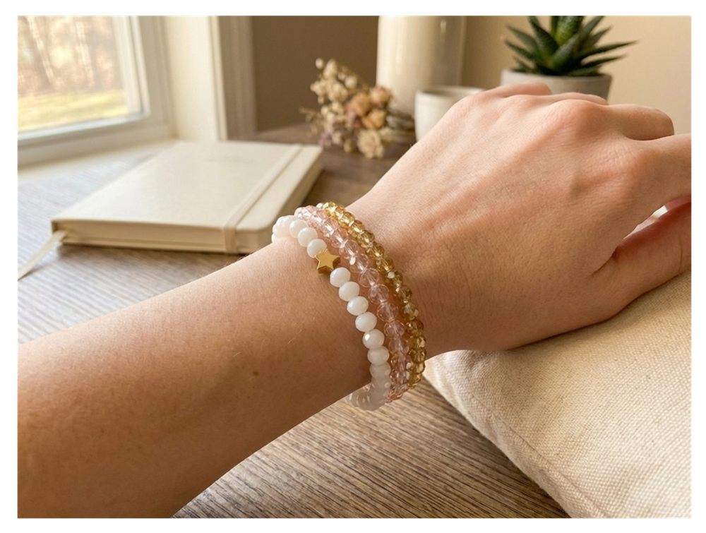 Handmade with Love Sparkling Dawn Stackable Beaded Bracelet