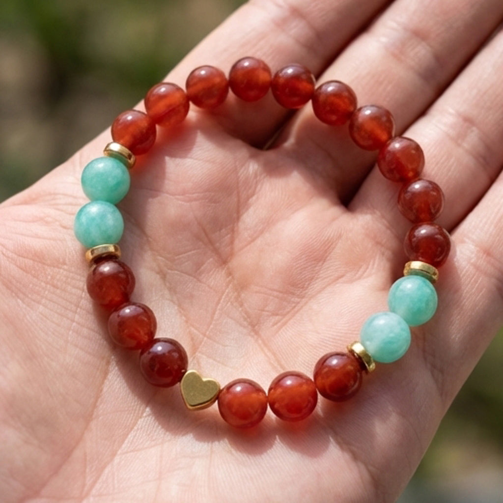 Natural Crystal-Style Beads Stone Beaded Bracelet - Boho Gemstone Stackable Jewelry
