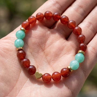 Natural Crystal-Style Beads Stone Beaded Bracelet - Boho Gemstone Stackable Jewelry