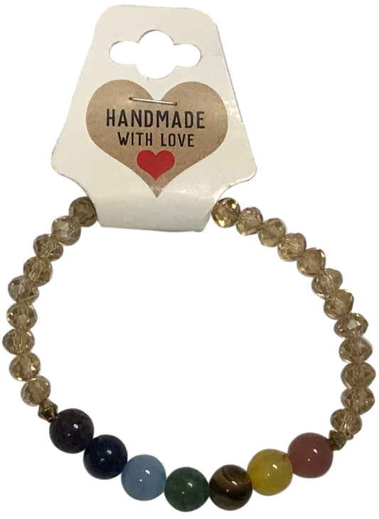Natural Stone 7 Chakra Crystal Beaded Handmade Bracelet Gemstone Spiritual Jewelry Boho Style