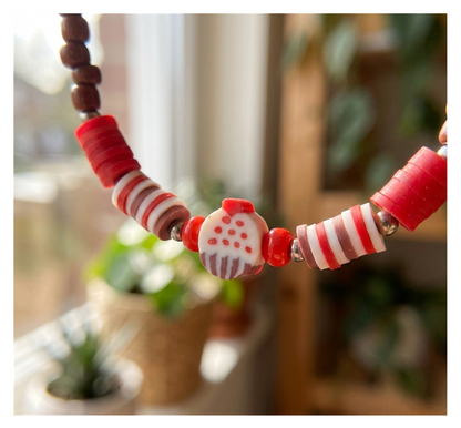 Handmade Sweet Treat-Themed Beaded Bracelet, Novelty Jewelry, Heishi Beads