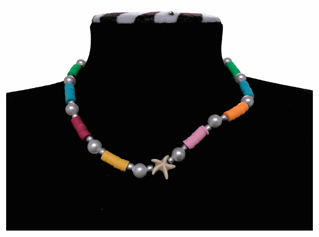 Handcrafted Summer Beach Pearl Necklace, Metal-Plated Clasp w/ Extension Chain