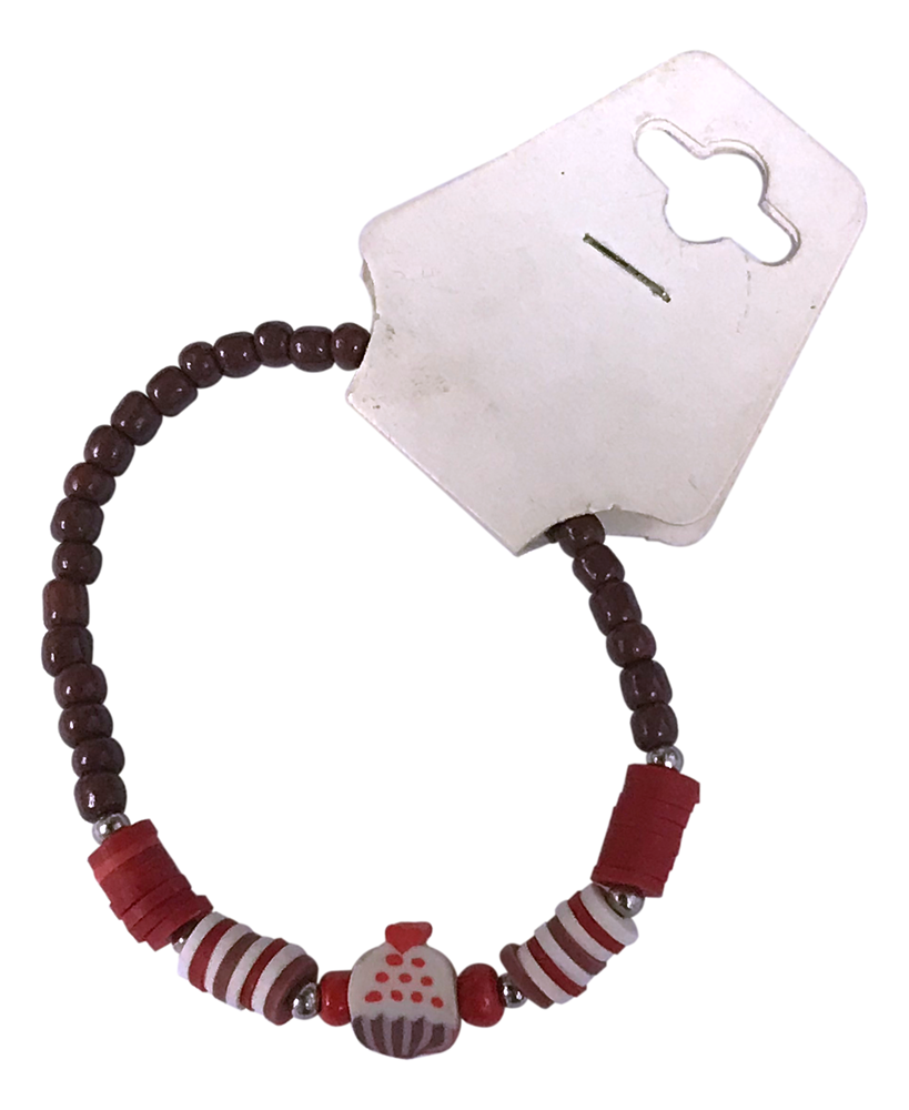 Handmade Sweet Treat-Themed Beaded Bracelet, Novelty Jewelry, Heishi Beads