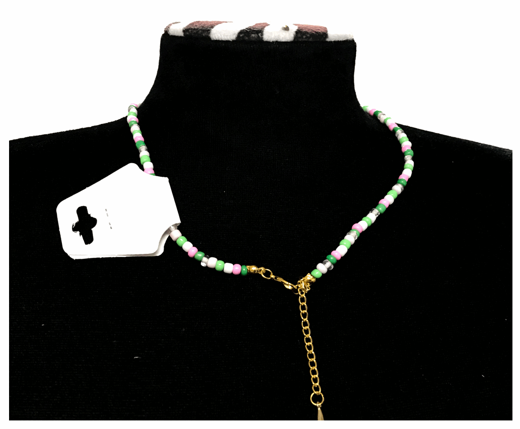 Handcrafted Summer Beach Beaded Necklace, Metal-Plated Clasp w/ Extension Chain