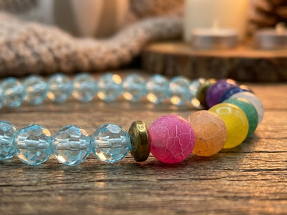 7 Chakra Gemstone Bracelet Handmade Rainbow Beaded Crystal Jewelry Natural Stone Boho Style Yoga Gift Minimalist