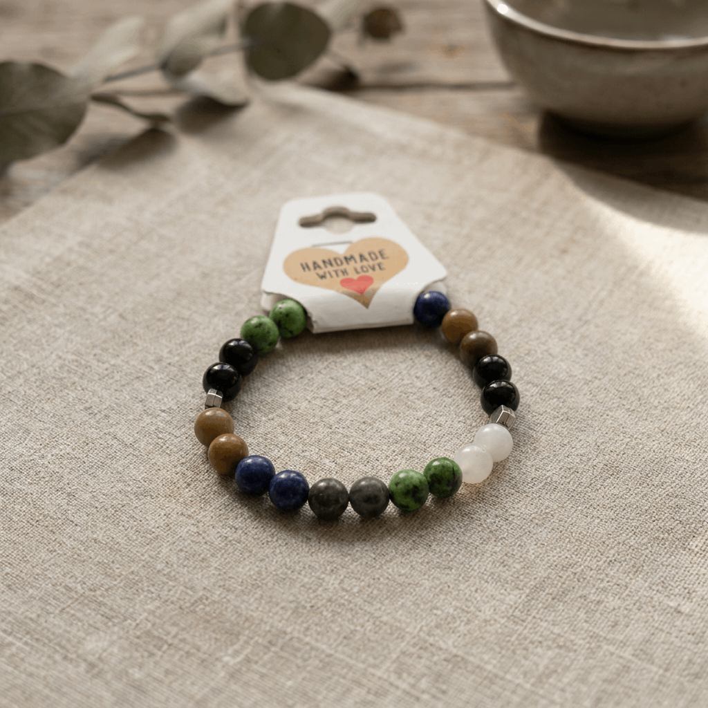 Healing Chakra Beaded Bracelet, Natural Gemstone Handmade Stretch Crystal Jewelry, Meditation Yoga Gift Boho