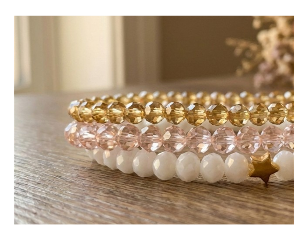 Handmade with Love Sparkling Dawn Stackable Beaded Bracelet
