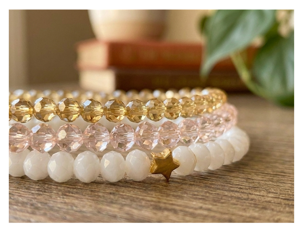 Handmade with Love Sparkling Dawn Stackable Beaded Bracelet