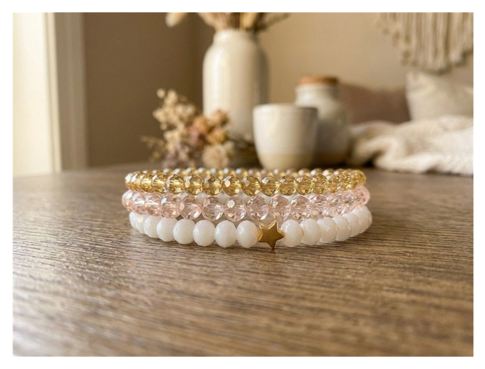 Handmade with Love Sparkling Dawn Stackable Beaded Bracelet