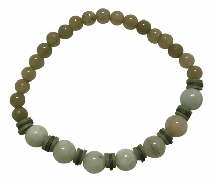 Handmade Green Jade Beaded Bracelet Jewelry Gift for Her