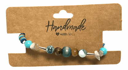 Handmade Southwestern Beaded Bracelet - Natural Turquoise, Tiger’s Eye & Jasper - Artisanal Boho Style