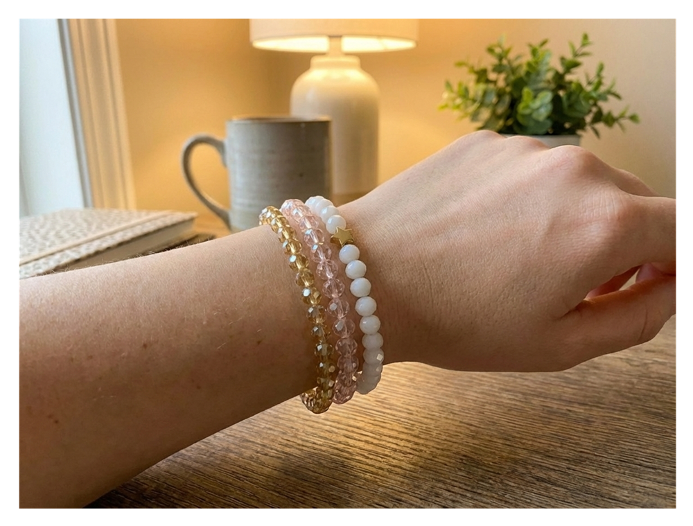 Handmade with Love Sparkling Dawn Stackable Beaded Bracelet